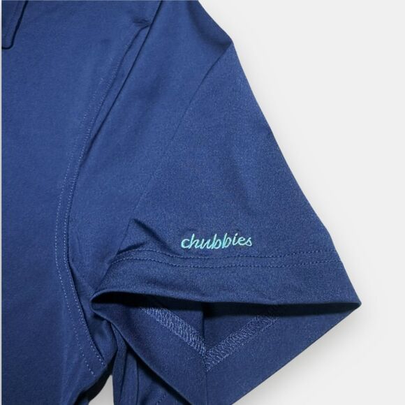 Chubbies The Bluebird Day Performance Tennis Polo in Navy Men's Size Large - Picture 5 of 7